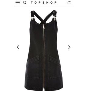 Topshop TALL Zip Front Pinafore Dress